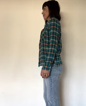 Turquoise boxy Flannel