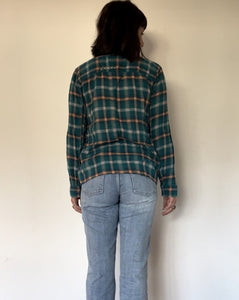 Turquoise boxy Flannel